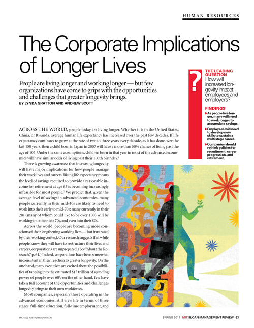 The Corporate Implications of Longer Lives